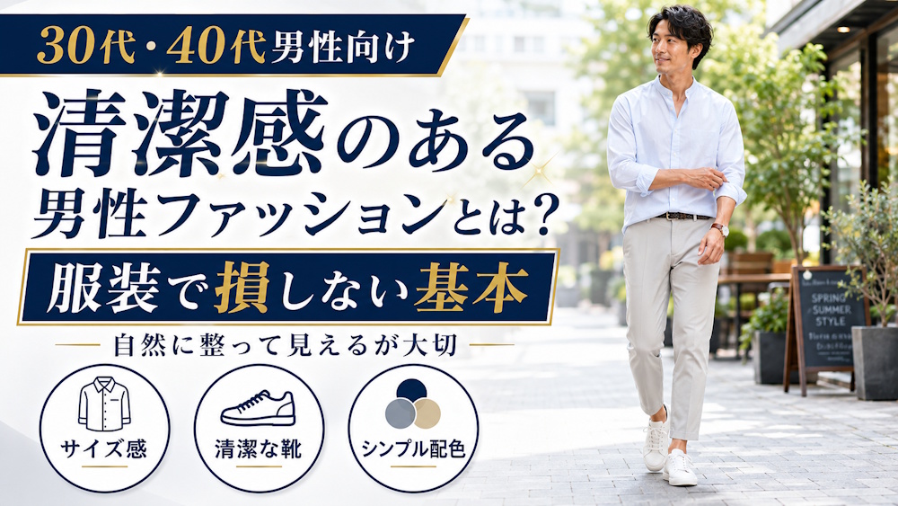 清潔感のある男性ファッションとは？30代・40代が服装で損しないための基本